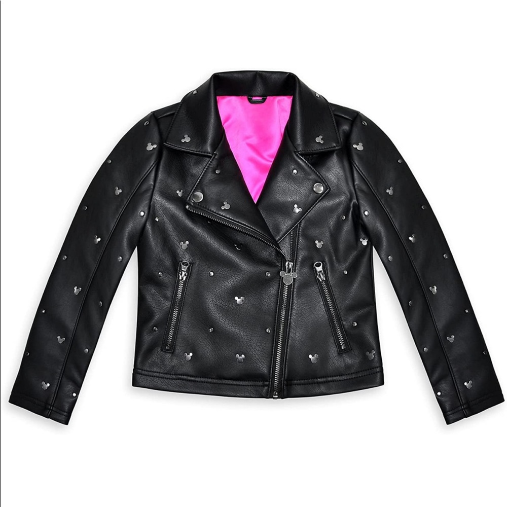 Mickey Black Leather Toddler Jacket